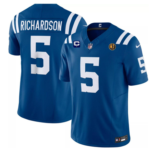 Men's Indianapolis Colts #5 Anthony Richardson Blue 2023 F.U.S.E. 1-star C Patch And With John Madden Patch Vapor Limited Football Stitched Jersey